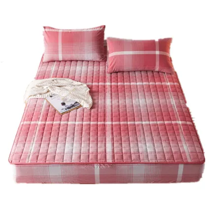 Breathable Mattress Cover Washed Cotton Quilted Bed Sheet Pure Cotton Bedspread Thickened Simmons Mattress Protection Bed Cover