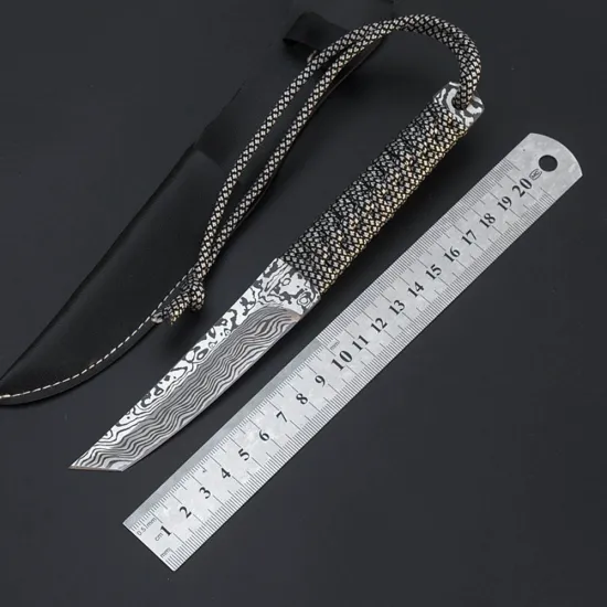 OWL OD180 TACTICAL GEAR ARMY HUNTING SURVIVAL Knives Rambo Knife Sword Camping EDC Tools Combat Damascus Fixed Blade Tanto Dagge