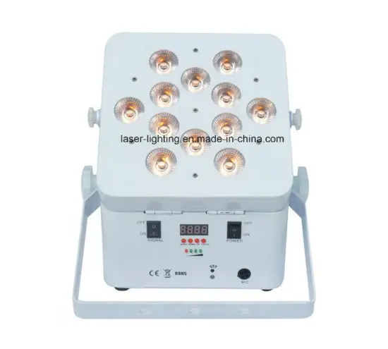 Rgbaw UV Battery Powered LED DJ Lights 12*18W 6in1 Wireless DMX LED Flat PAR