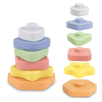 Colorful Building Blocks, Teething Rings & Stacking Tower: A Comprehensive Children's Educational Toy for Babies