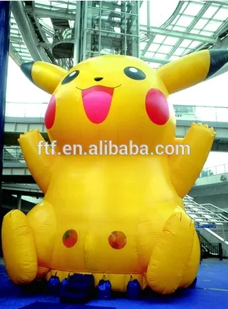 custom giant lovely yellow inflatable pikachu model for commercia advertising display