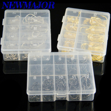 newmajor 100pcs/กล่องผสมสีดำสีทองเงินสูงตะขอตกปลาเหล็กคาร์บอน