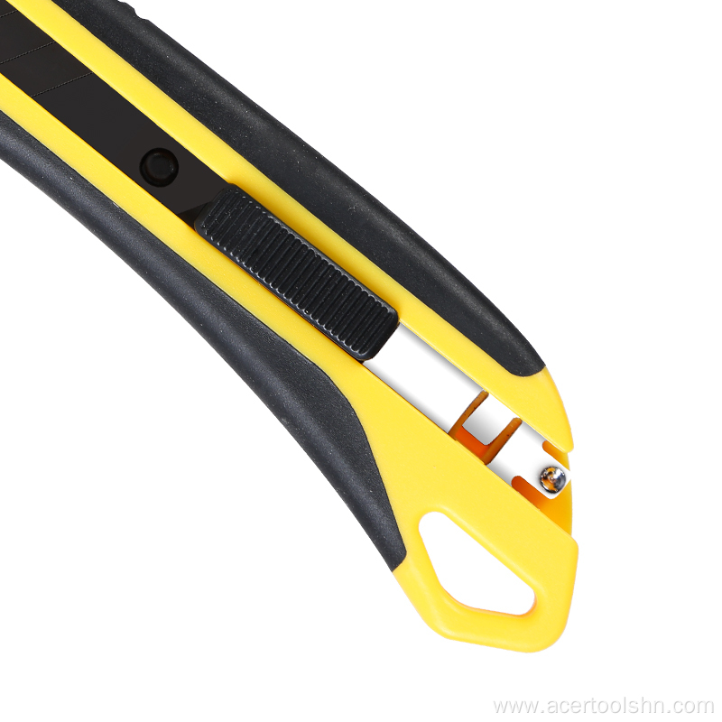 Cheap utility cutter knife yellow plastic shell handle