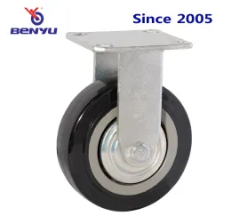 Durable Black PU Caster with Rigid Design