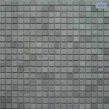 Gray Wood Classical Stone Mosaic Wall Tile Hall Decoration Material