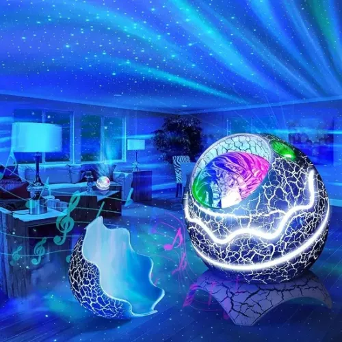 Белый шум Bluetooth Dinosaur Egg Star Projection Lamp