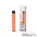 Múltiplos sabores frutados 600PUFFs 0% Vape descartável de sal