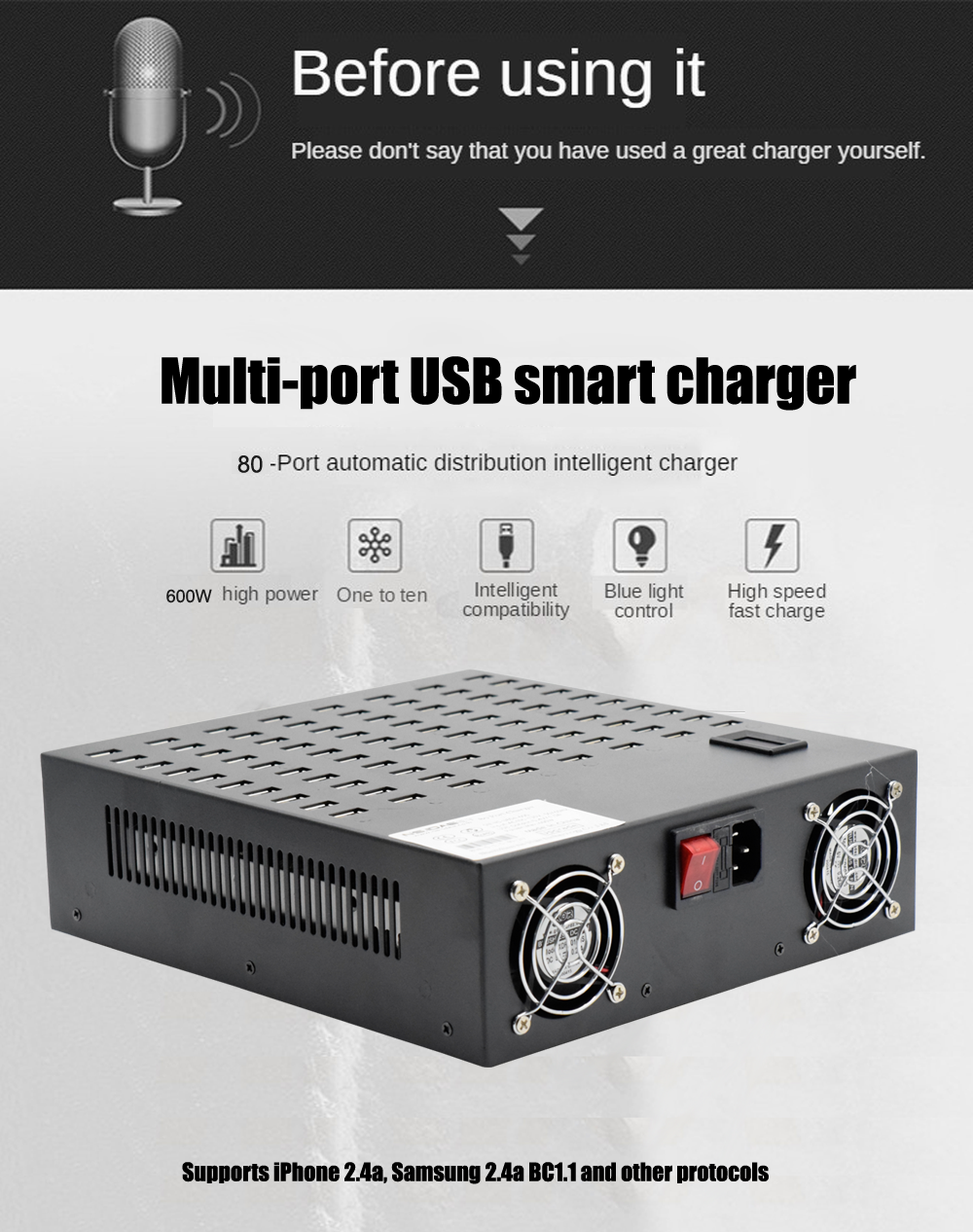80-port automatic distribution intelligent charger