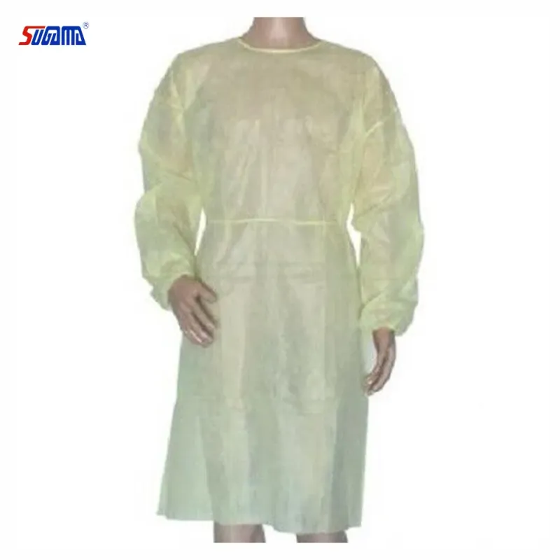 Disposable Yellow Blue Surgeon Isolation Gown Safety Suit