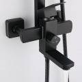 Square matte black shower facuet set stainless steel