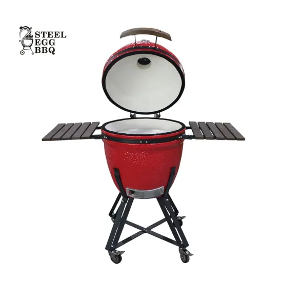 SEB Best 21" Big Outdoor Wood Bbq Grills Egg Shape Cooker Pro Charcoal Ceramic Kamado Kepsnines, Kamado Barbecue Grill