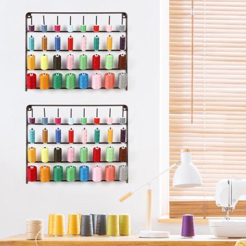 32-Spool Wall Mounted Metal Sewing Thread Holder