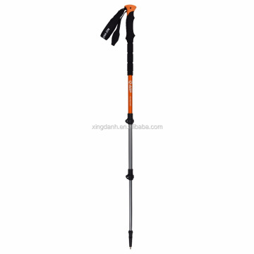 Custom 3 section 7075 Aluminium Aérodynamique Flip Lock Mousse Pole de randonnée rembourrée: équipement d'aventure extérieur de haute qualité