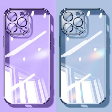 Clear Phone Case with Lens Glass Protector for iPhone 16/15/14/13 Pro/11 Pro Max/12 - Shockproof TPU Back Cover