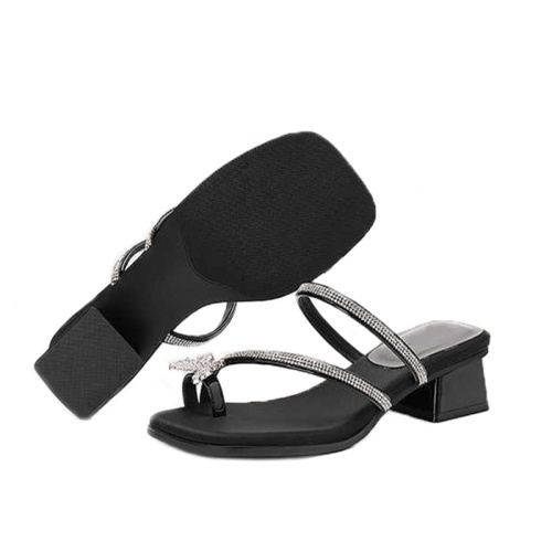 Strappy sandals with diamond embellishments