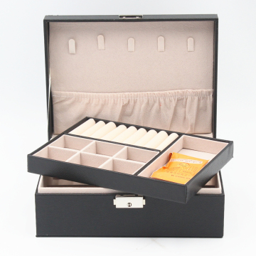 Promotional PU Leather Jewelry Storage Box with Tray: The Perfect Gift for Girls, Ladies, and Women