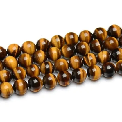 Natural A grade yellow tiger eye round beads