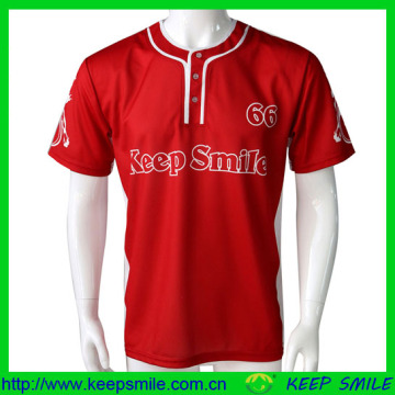 Custom Made Sublimation Printing 3 Buttons Baseball Jersey