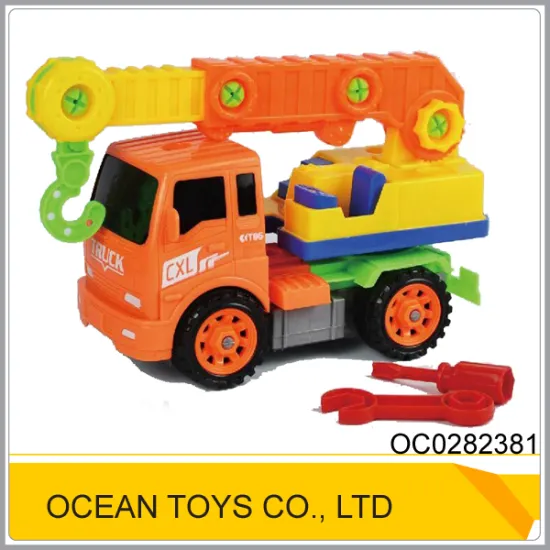 Top fashion diy plastic toy moving truck assembly car for kids OC0282381