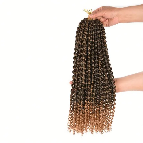 MYZYR Long Passion Twist Crochet Hair Synthetic Crochet Braid Ombre Blonde Black Braiding Crochet Hair Extension