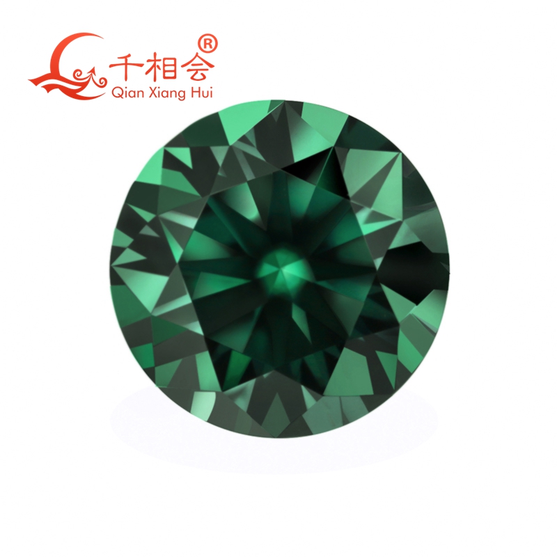 3mm to 12mm green color Round Brilliant cut moissanites loose stone