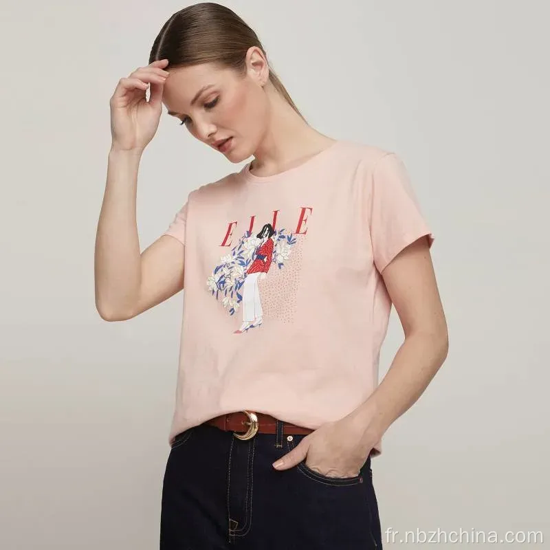 T-shirt à manches courtes d'été imprimées pour femmes