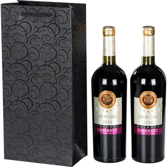 Customized red wine packaging tote bag