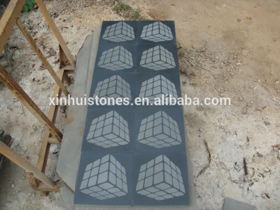 micro hole polished and sandblasted volcanic gray stone