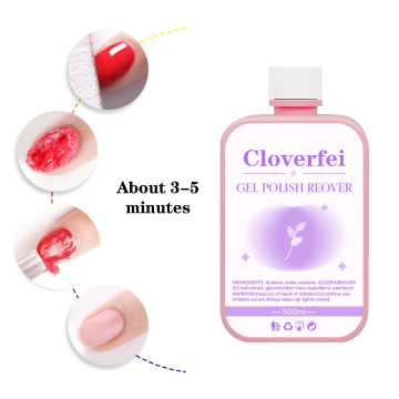 Detergente per chiodo in bottiglia rosa personalizzata, liquido di rimozione dello smalto da 500 ml