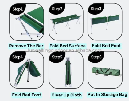 Reinforced Foot Pads Camping Cot: Portable Folding Bed for Outdoors