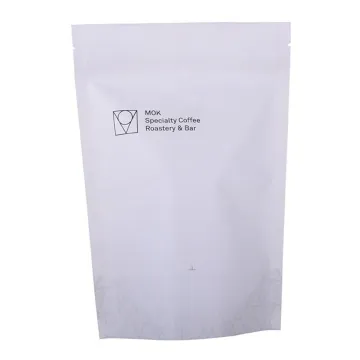 resealable top zip stand pouch zipper coffee bag with one-way degassing valve