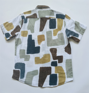 Men's Short Sleeved Printed Casual Shirt