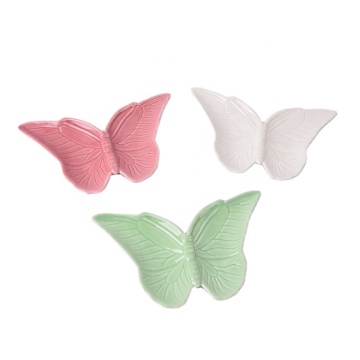 Butterfly Ceramic Jewelry Tray - Pink Porcelain Ring Holder