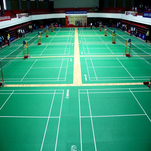 Alfombra de piso de bádminton móvil de linio con bwf