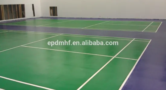 PU elastic flooring for badminton court, tennis court, basketball court
