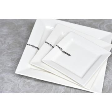 Square dinner plate ,  classic design , small rim porcelain plate