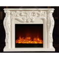 Antique Luxury Brown Color Wood Fireplace 8085