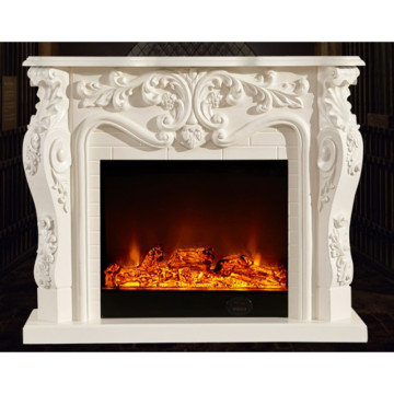 Farmhouse French Style Decorative White Wooden fireplace