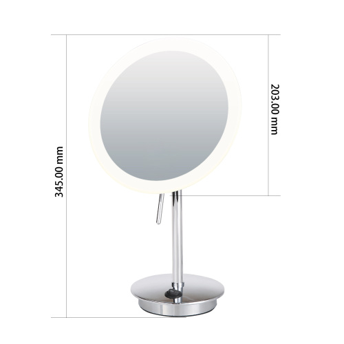 Round vanity mirror with light