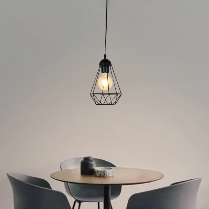 Chinese Lantern Restaurant-Style Black Pendant Light