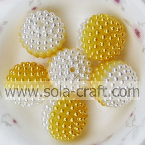 Vendita online perle di plastica color giallo bacche per gioielli 19 mm