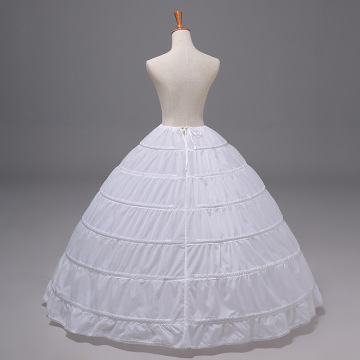 White Hoop Petticoat for Ball Gown Wedding Dress - Adjustable 1 Layer Crinoline Skirt in Stock