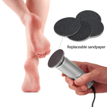Electric Pedicure Care Tool Set - Stainless Steel Foot File & Callus Remover