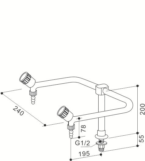 Double Outlet Faucets White Cold Water