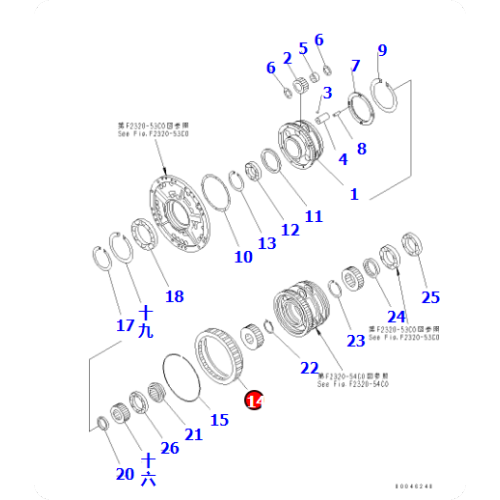 Bulldozer D375A-5 gear 195-15-72640