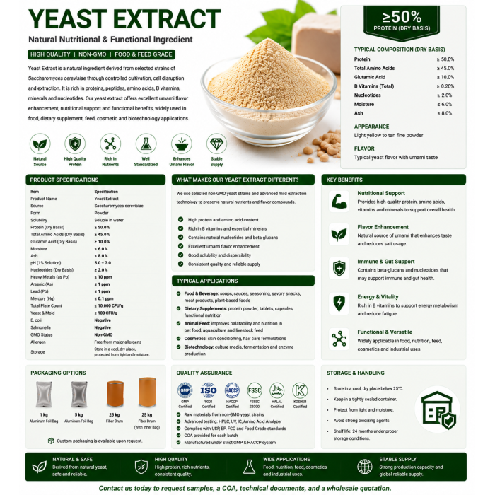Ingrediente de extracto de levadura natural