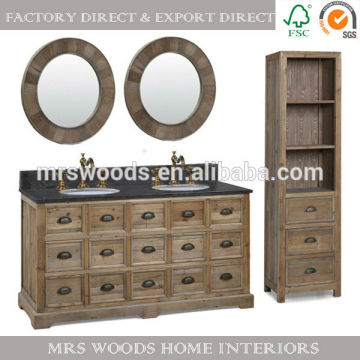 french antique reclaimed vintage bathroom wood furniture