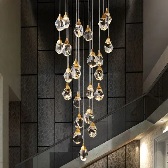 Grand Crystal Chandelier Lighting: Enhancing Staircases and Large Living Rooms