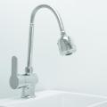 Silver SS Pull Out Flexible Pipe Basin Faucet