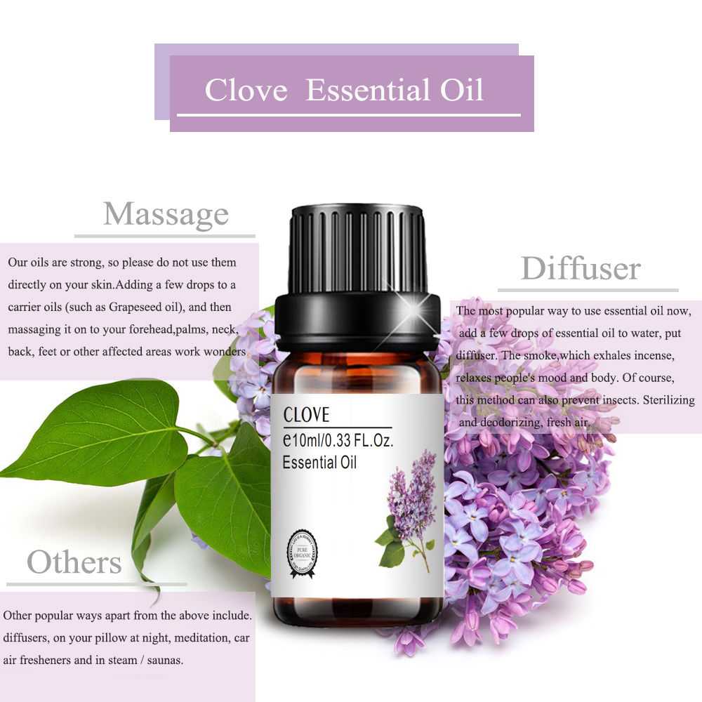 highest & quality 100% pure clove essential oil for massage